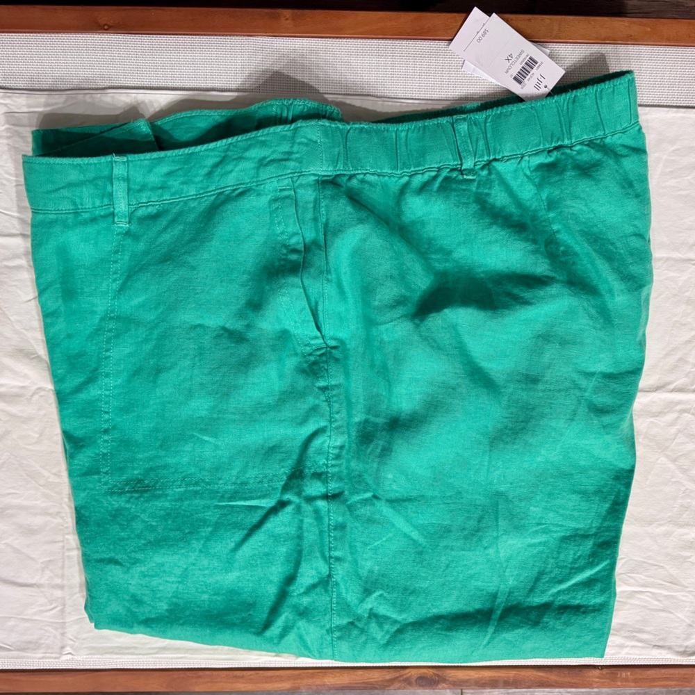 J.Jill NET Linen elastic waist pull on cropped pants size 4X - Picture 2 of 7